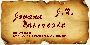 Jovana Maširević vizit kartica